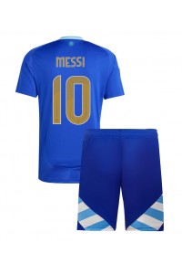 Argentina Lionel Messi #10 Babyklær Borte Fotballdrakt til barn Copa America 2024 Korte ermer (+ Korte bukser)